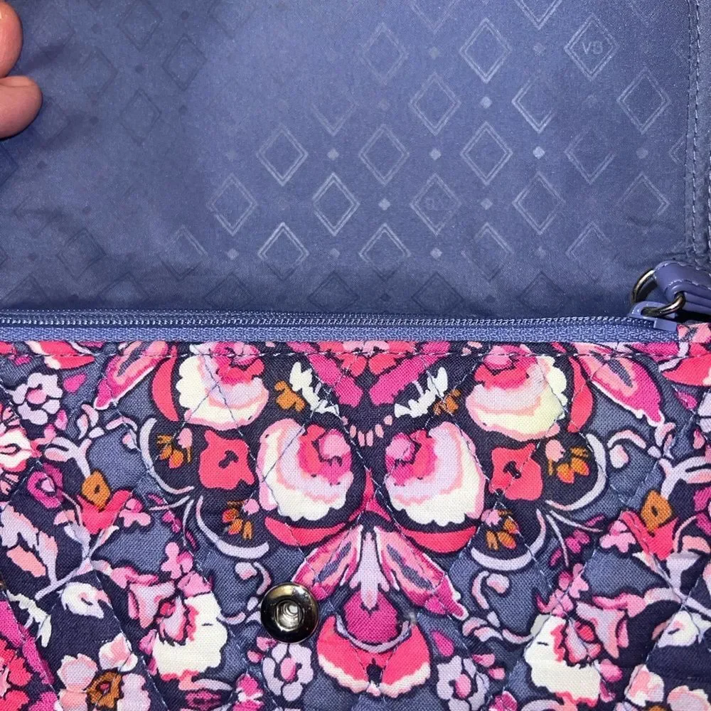 Vera Bradley Pink and Purple Floral Wristlet Magenta Medallion